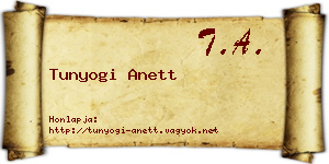 Tunyogi Anett névjegykártya